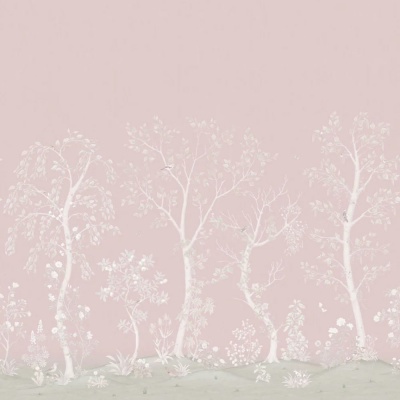Cole & Son Seasonal Woods Wallpaper in Rose Quartz Pearl